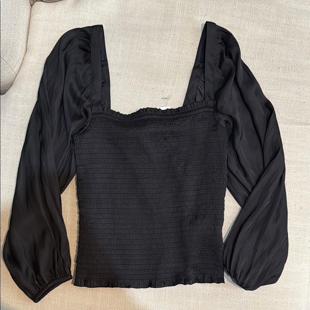 NWT J. Crew smocked satin top